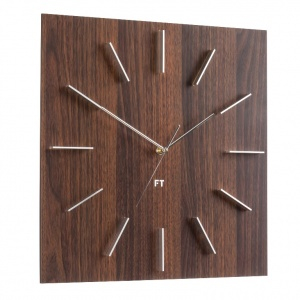 Designerski zegar ścienny Future Time FT1010WE Square Dark Natural Brown 40cm