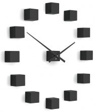 Designerski samoprzylepny zegar ścienny Future Time FT3000BK Cubic black