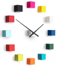 Designer self-adhesive wall clock Future Time FT3000MC Cubic multicolor